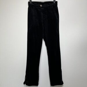 Pythia Jack‎ Lyon Women Black Corduroy Pants 2 Stars Grunge Zipper Ankle Goth
